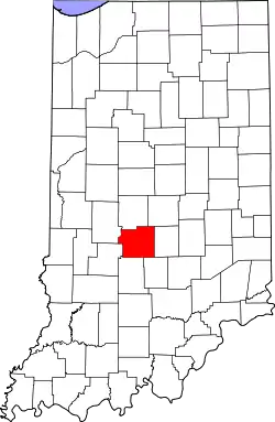 Karte von Morgan County innerhalb von Indiana
