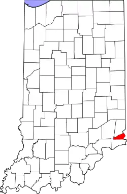 Karte von Ohio County innerhalb von Indiana