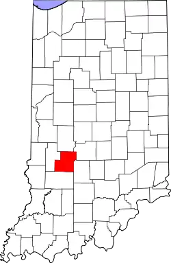 Karte von Owen County innerhalb von Indiana