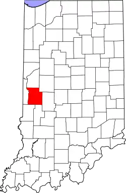 Karte von Parke County innerhalb von Indiana