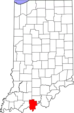 Karte von Perry County innerhalb von Indiana