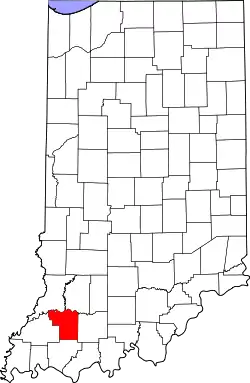 Karte von Pike County innerhalb von Indiana