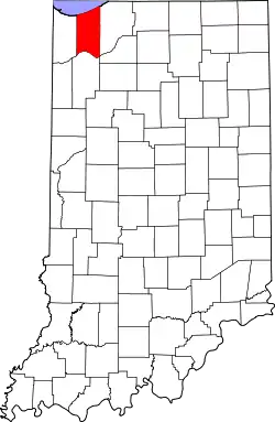 Karte von Porter County innerhalb von Indiana