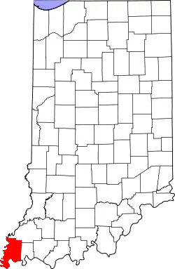 Karte von Posey County innerhalb von Indiana