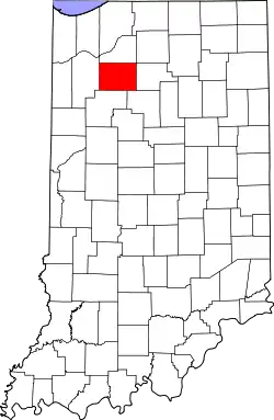 Karte von Pulaski County innerhalb von Indiana