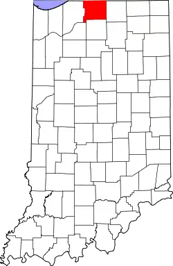 Karte von Saint Joseph County innerhalb von Indiana