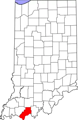 Karte von Spencer County innerhalb von Indiana