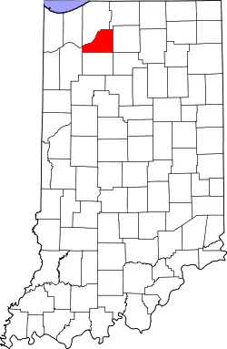 Karte von Starke County innerhalb von Indiana