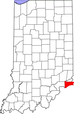 Karte von Switzerland County innerhalb von Indiana