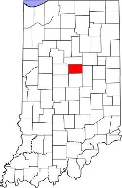 Karte von Tipton County innerhalb von Indiana