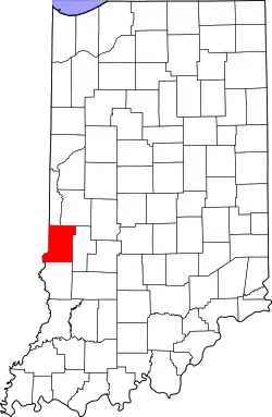 Karte von Vigo County innerhalb von Indiana