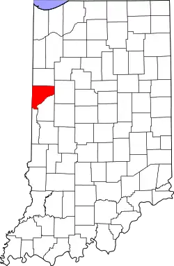 Karte von Warren County innerhalb von Indiana