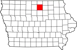 Karte von Cerro Gordo County innerhalb von Iowa