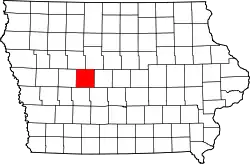 Karte von Greene County innerhalb von Iowa