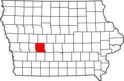 Karte von Guthrie County innerhalb von Iowa
