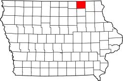 Karte von Howard County innerhalb von Iowa