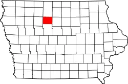 Karte von Humboldt County innerhalb von Iowa