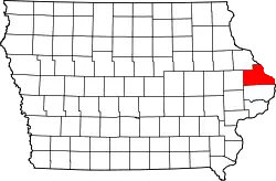 Karte von Jackson County innerhalb von Iowa
