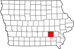 Karte von Keokuk County innerhalb von Iowa