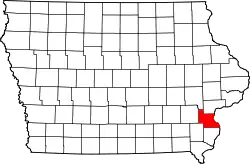 Karte von Louisa County innerhalb von Iowa