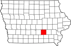Karte von Mahaska County innerhalb von Iowa