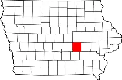 Karte von Poweshiek County innerhalb von Iowa