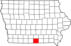 Karte von Wayne County innerhalb von Iowa