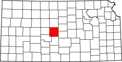 Karte von Barton County innerhalb von Kansas