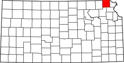 Karte von Brown County innerhalb von Kansas