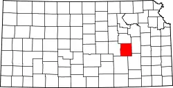 Karte von Chase County innerhalb von Kansas