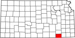 Karte von Chautauqua County innerhalb von Kansas