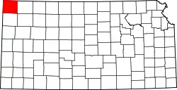 Karte von Cheyenne County innerhalb von Kansas