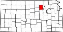 Karte von Clay County innerhalb von Kansas