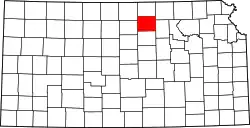 Karte von Cloud County innerhalb von Kansas