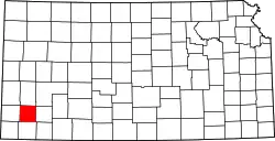Karte von Grant County innerhalb von Kansas