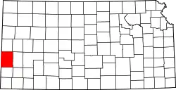 Karte von Hamilton County innerhalb von Kansas