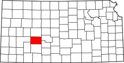 Karte von Hodgeman County innerhalb von Kansas