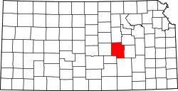 Karte von Marion County innerhalb von Kansas