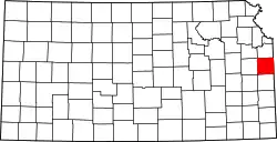 Karte von Miami County innerhalb von Kansas