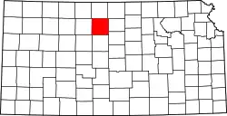 Karte von Osborne County innerhalb von Kansas