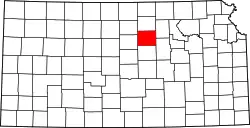 Karte von Ottawa County innerhalb von Kansas
