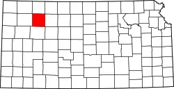 Karte von Sheridan County innerhalb von Kansas