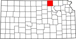 Karte von Washington County innerhalb von Kansas