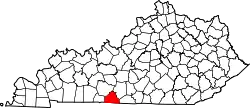 Karte von Allen County innerhalb von Kentucky