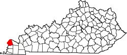 Karte von Ballard County innerhalb von Kentucky
