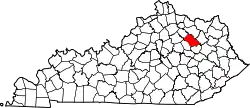 Karte von Bath County innerhalb von Kentucky