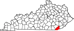 Karte von Bell County innerhalb von Kentucky