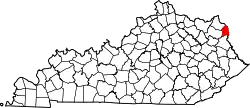 Karte von Boyd County innerhalb von Kentucky