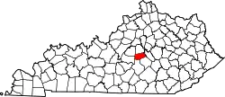 Karte von Boyle County innerhalb von Kentucky