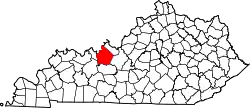 Karte von Breckinridge County innerhalb von Kentucky